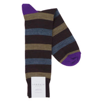 Lorenzo Uomo Bar Stripe Merino Wool Blend Socks