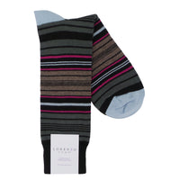 Lorenzo Uomo Multi Stripes Cotton Blend Socks