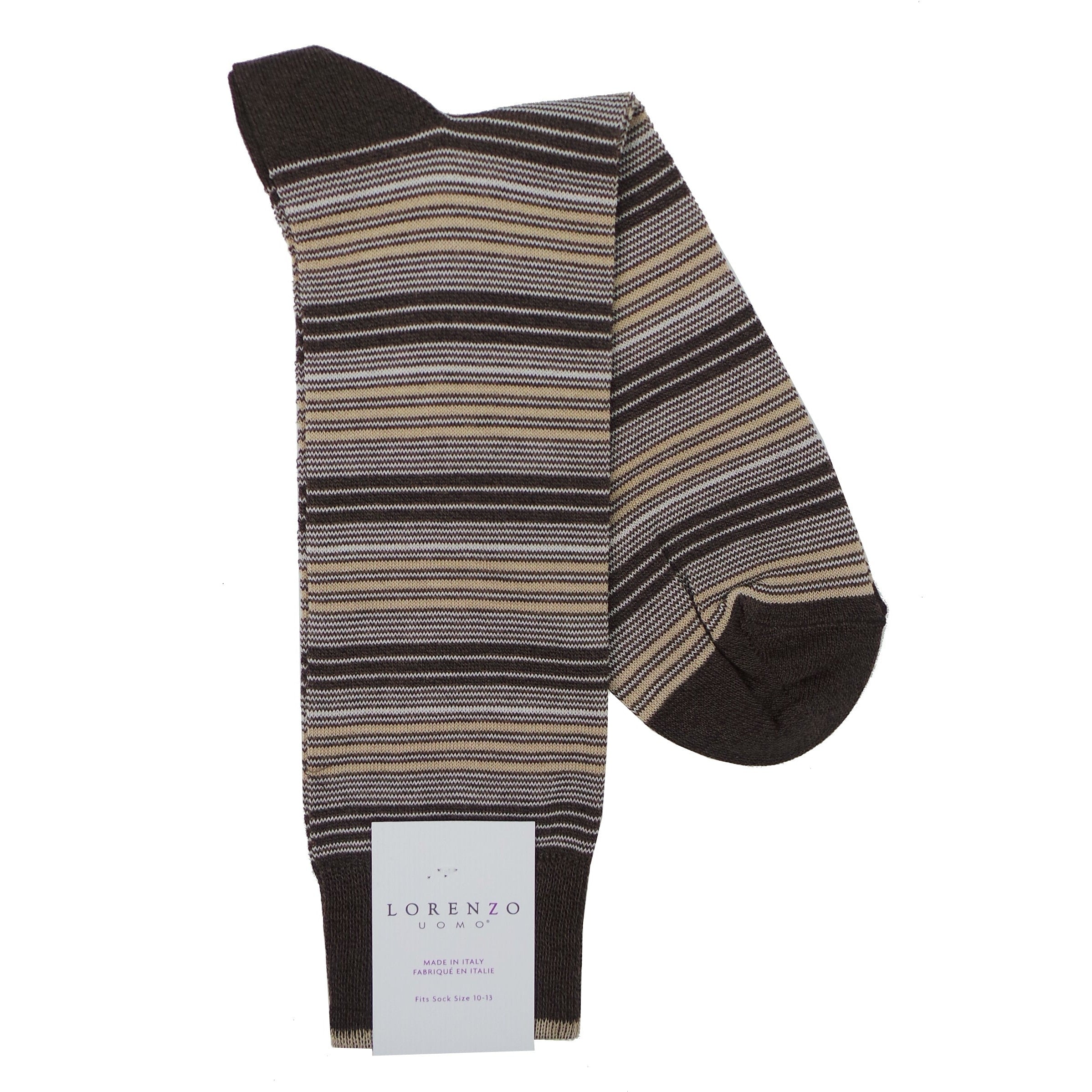 Lorenzo Uomo Wide Mille Righe Stripe Cotton Blend Socks