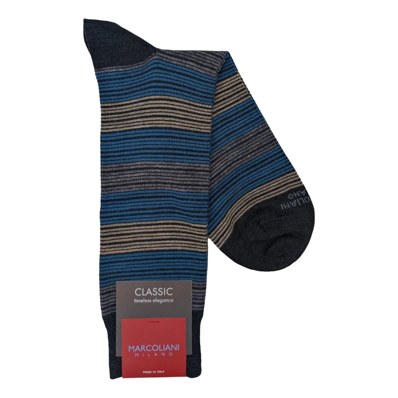 Marcoliani 4806 Extrafine Merino Scala Stripe Dress Socks