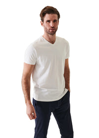 Patrick Assaraf Peruvian Pima Cotton SS V-Neck T-Shirt