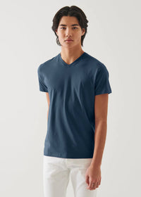 Patrick Assaraf Peruvian Pima Cotton Short Sleeve V-Neck T-Shirt