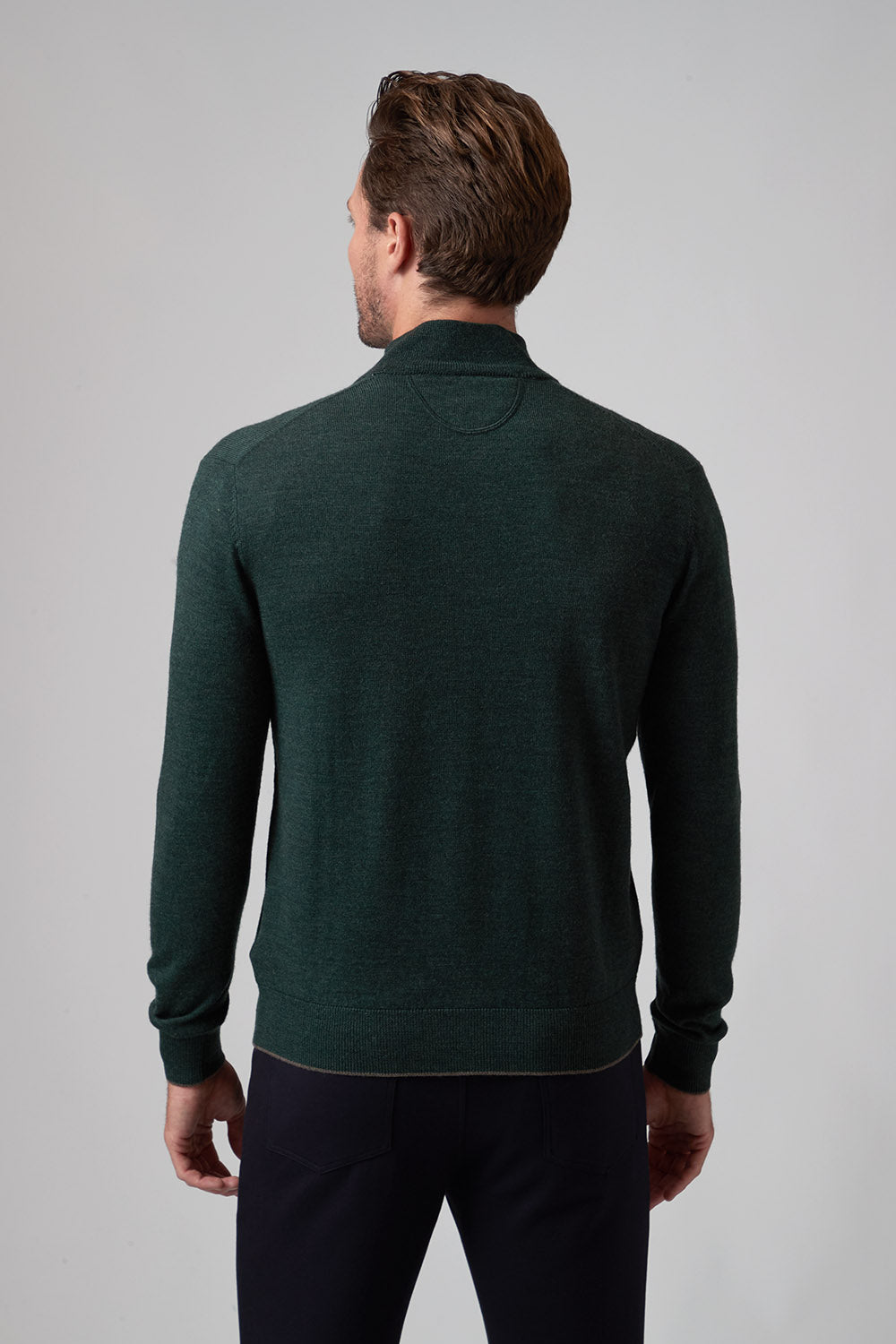 Raffi Palmer Quarter Zip Mock Neck Merino Wool Sweater