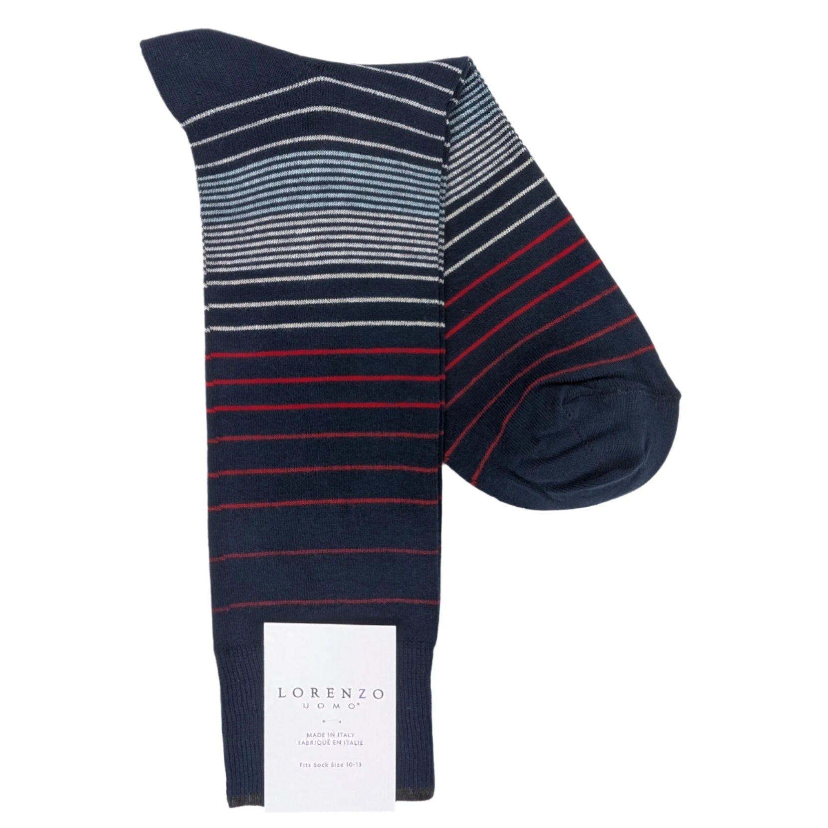 Lorenzo Uomo Fade Stripe Cotton Blend Socks