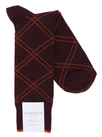 Lorenzo Uomo Raker Pattern Merino Wool Blend Socks