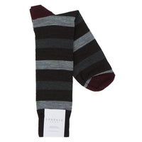 Lorenzo Uomo Bar Stripe Merino Wool Blend Socks