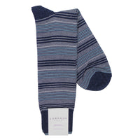 Lorenzo Uomo Wide Mille Righe Stripe Cotton Blend Socks