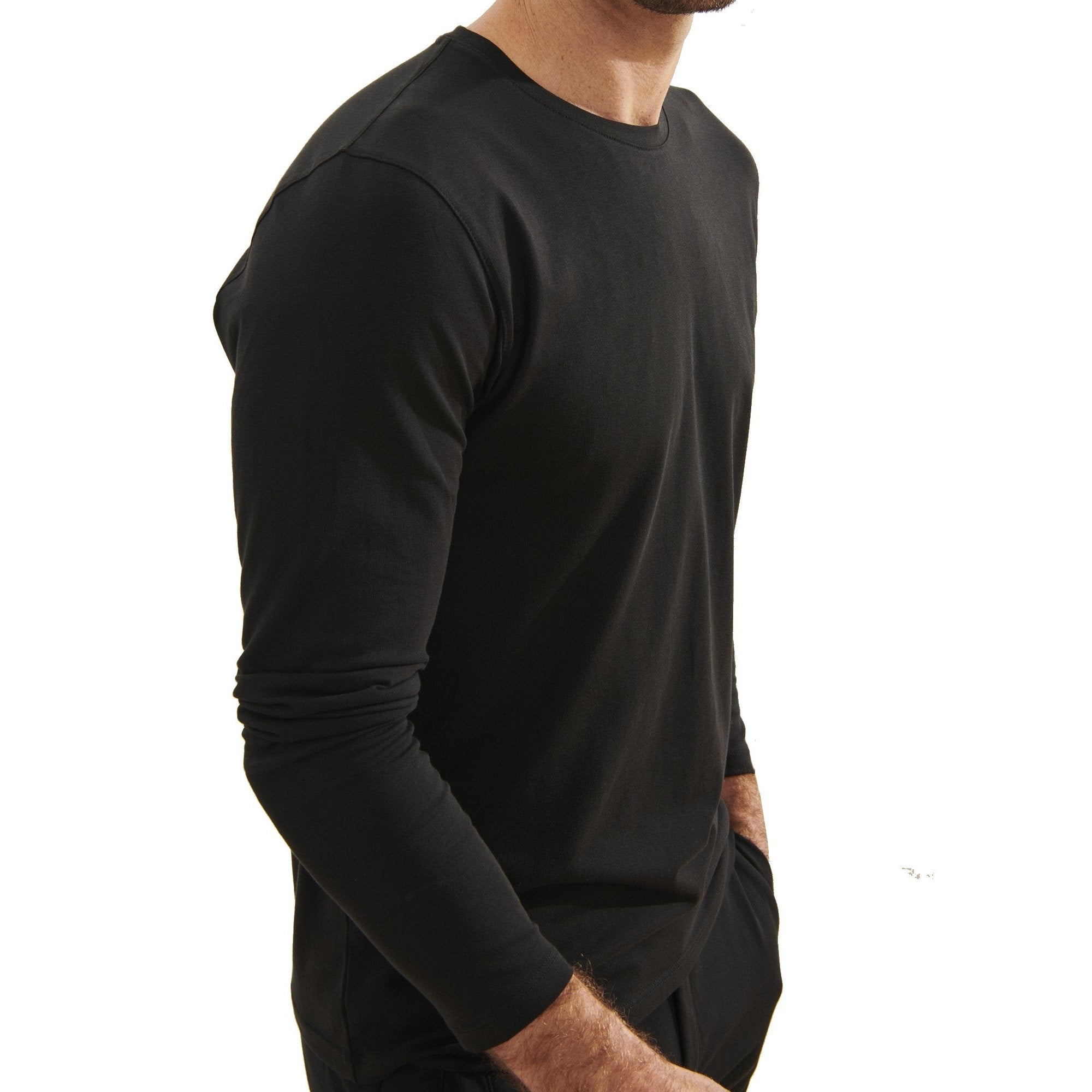 Patrick Assaraf Peruvian Pima Cotton LS Crew Neck T-Shirt