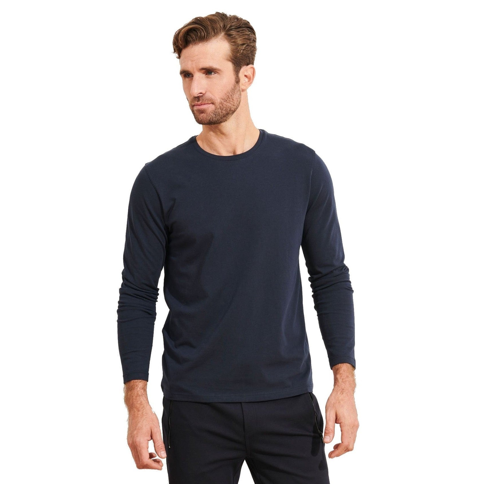 Patrick Assaraf Peruvian Pima Cotton LS Crew Neck T-Shirt