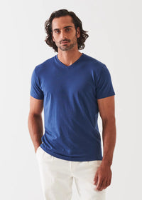 Patrick Assaraf Peruvian Pima Cotton Short Sleeve V-Neck T-Shirt