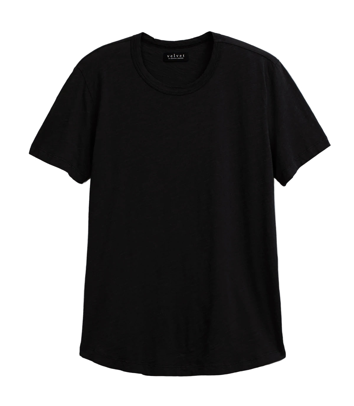 Velvet by Graham & Spencer Amaro Crew Neck Textured Slub Cotton T-Shirt