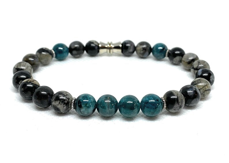Apatite and Opal Llanite Bracelet