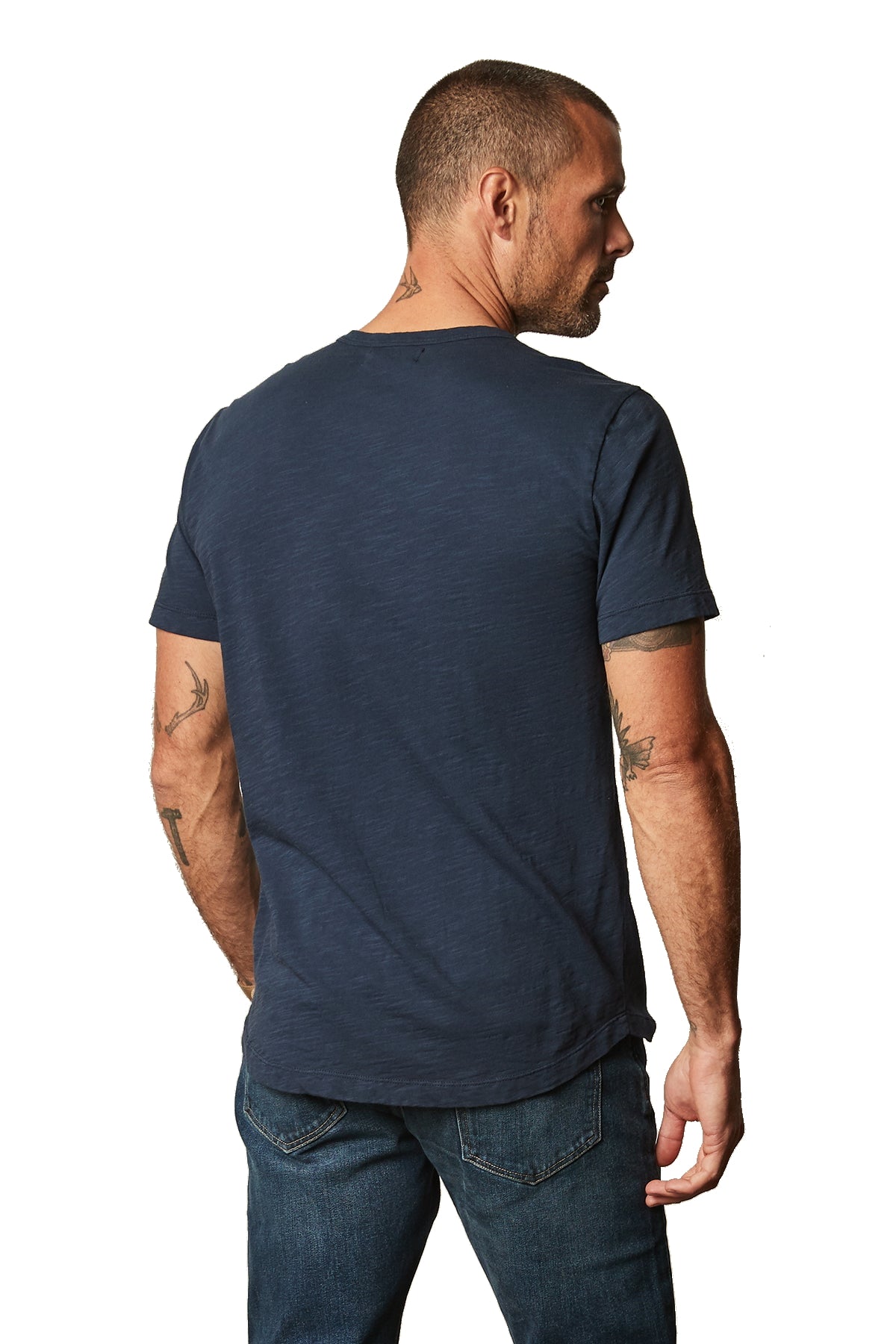Velvet by Graham & Spencer Amaro Crew Neck Textured Slub Cotton T-Shirt