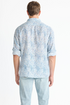 Raffi Glenn Floral Print Pure Linen LS Shirt