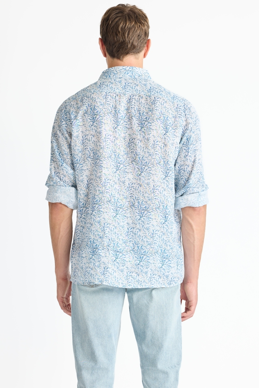 Raffi Glenn Floral Print Pure Linen LS Shirt