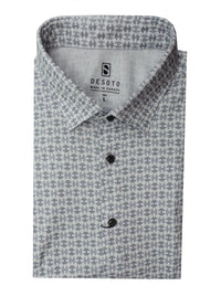 Desoto Geo Pattern Print Jersey Knit Short Sleeve Shirt