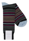 Lorenzo Uomo Multi Stripes Cotton Blend Socks