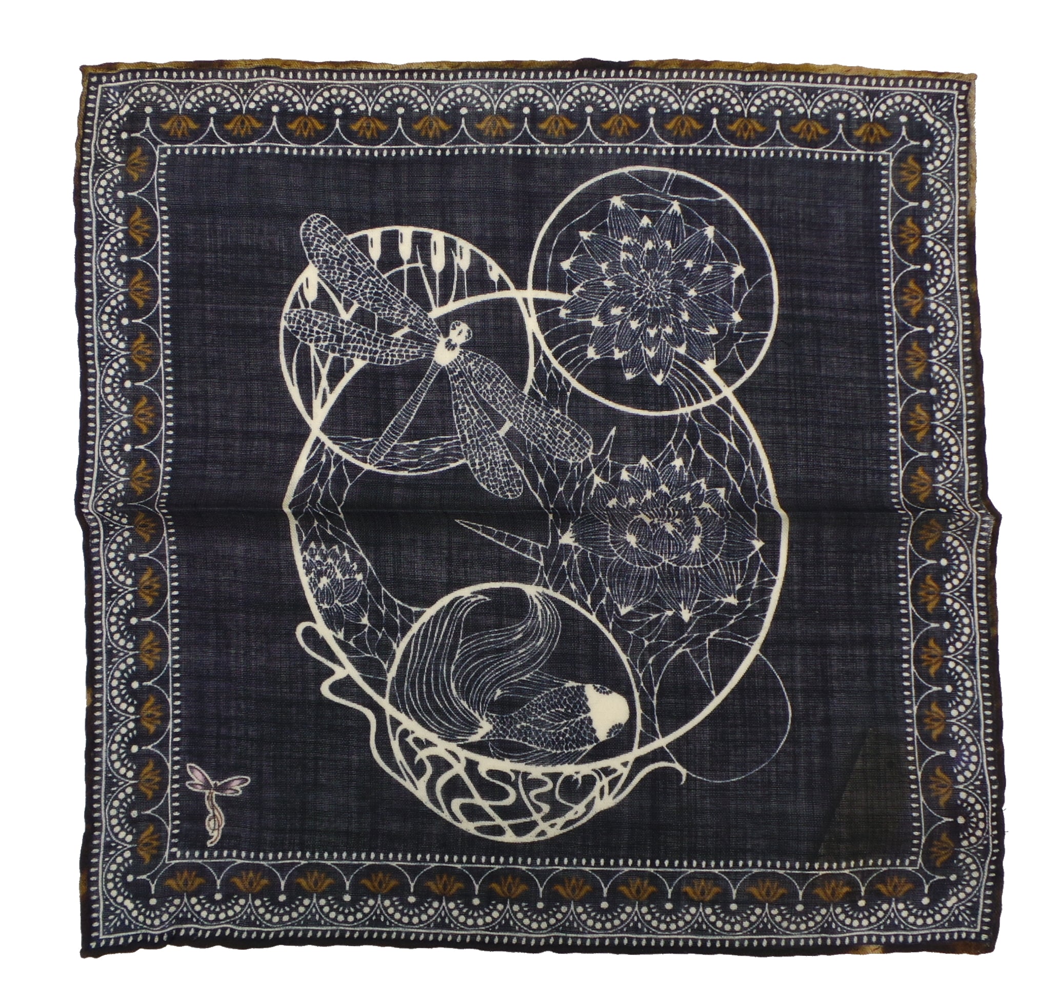 Ruth Graves Silk Wool Print Pocket Square