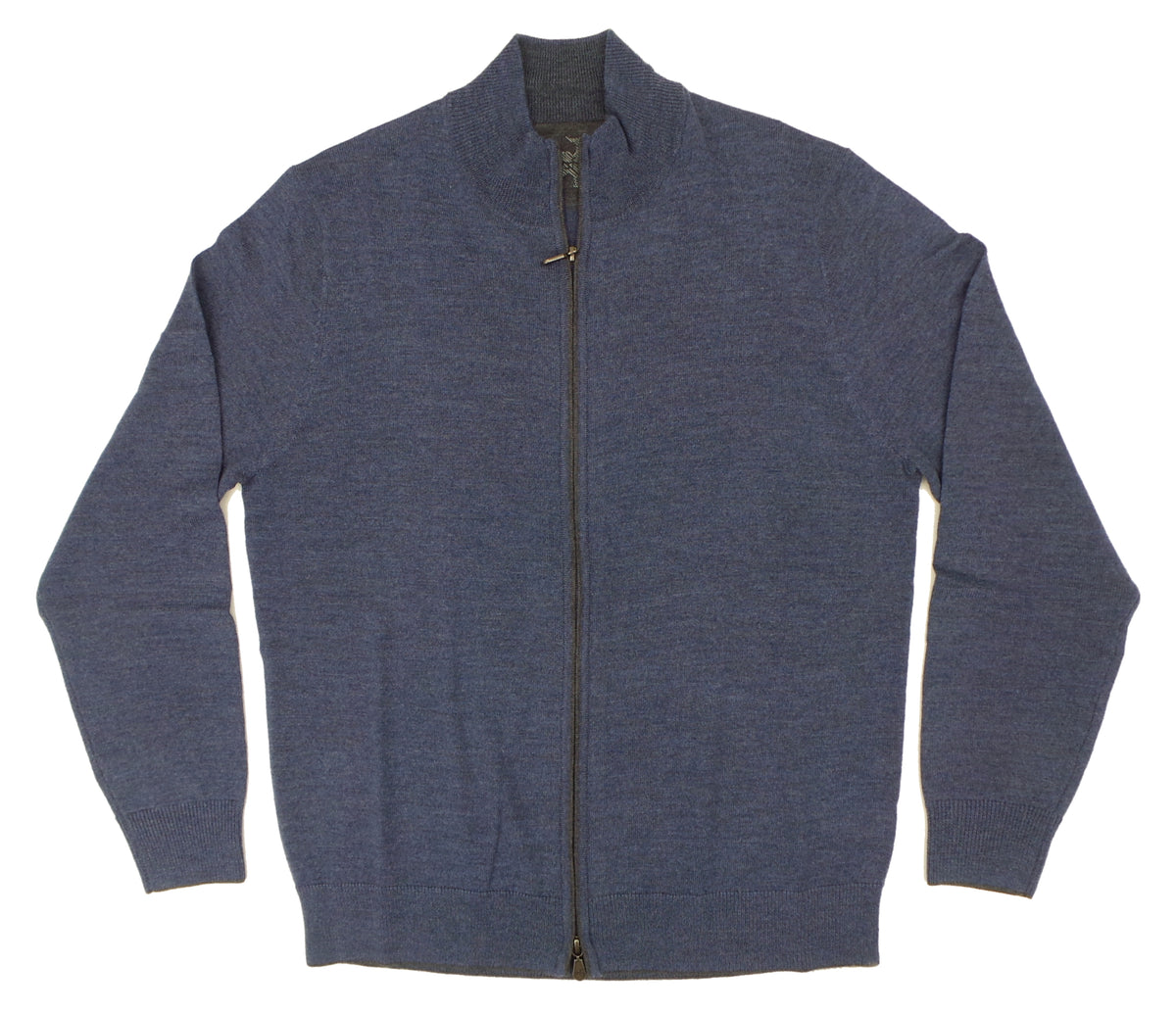 Raffi Full Zip Mock Neck Merino Wool Sweater