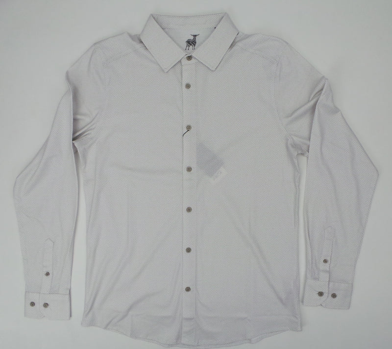 Raffi Diamond Print Aqua Cotton LS Shirt