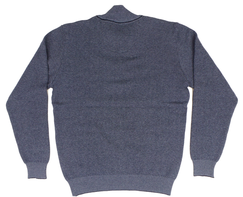 Codice Birdseye Weave Cotton 1/4 Zip Mock Neck Sweater
