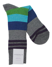 Lorenzo Uomo Top Stripe Cotton Blend Socks