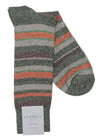 Lorenzo Uomo Multi Stripe Linen Cotton Blend Socks