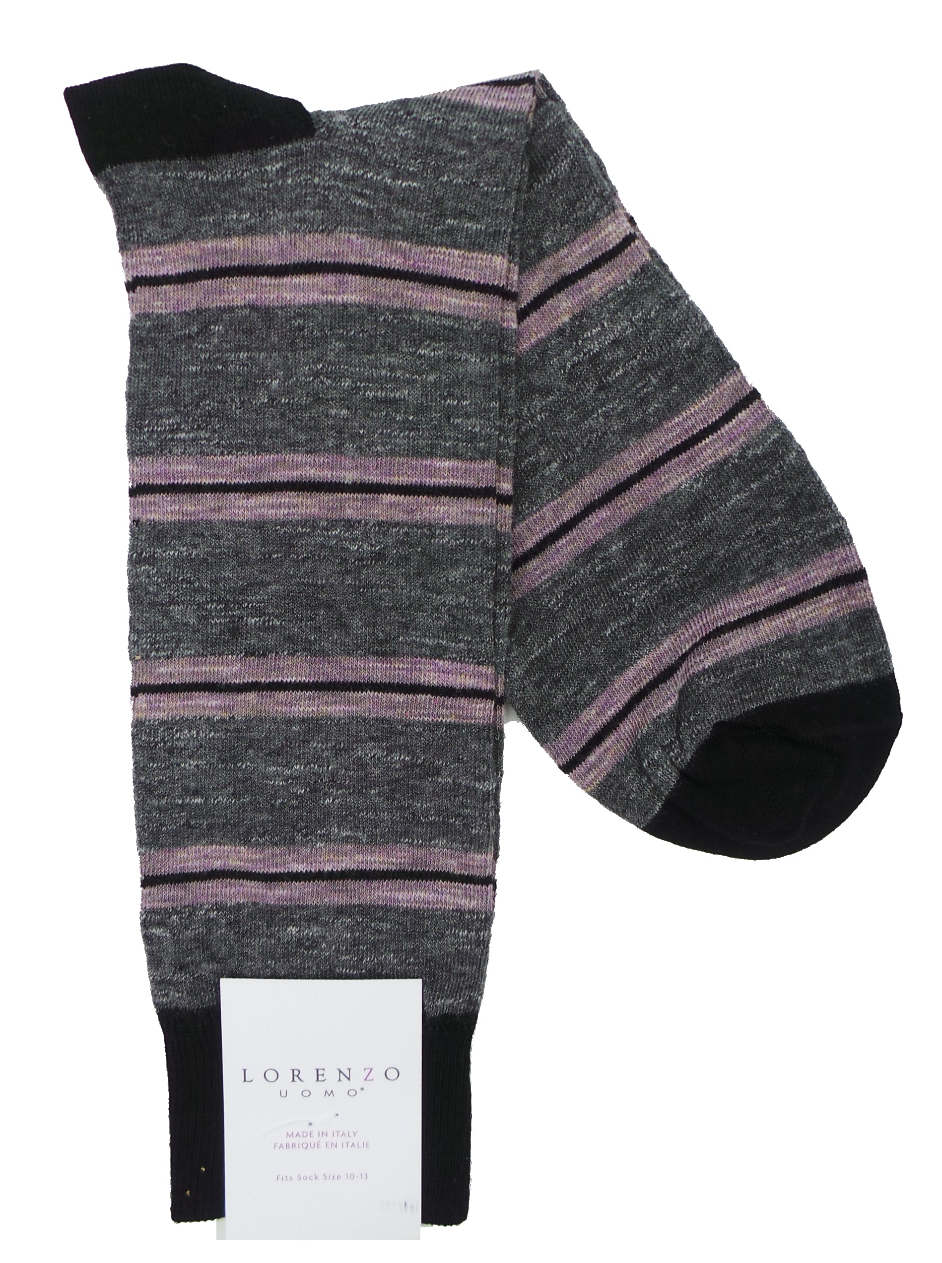 Lorenzo Uomo Duo Stripe Cotton Blend Socks