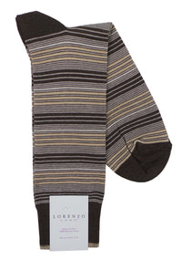 Lorenzo Uomo Wide Mille Righe Stripe Cotton Blend Socks