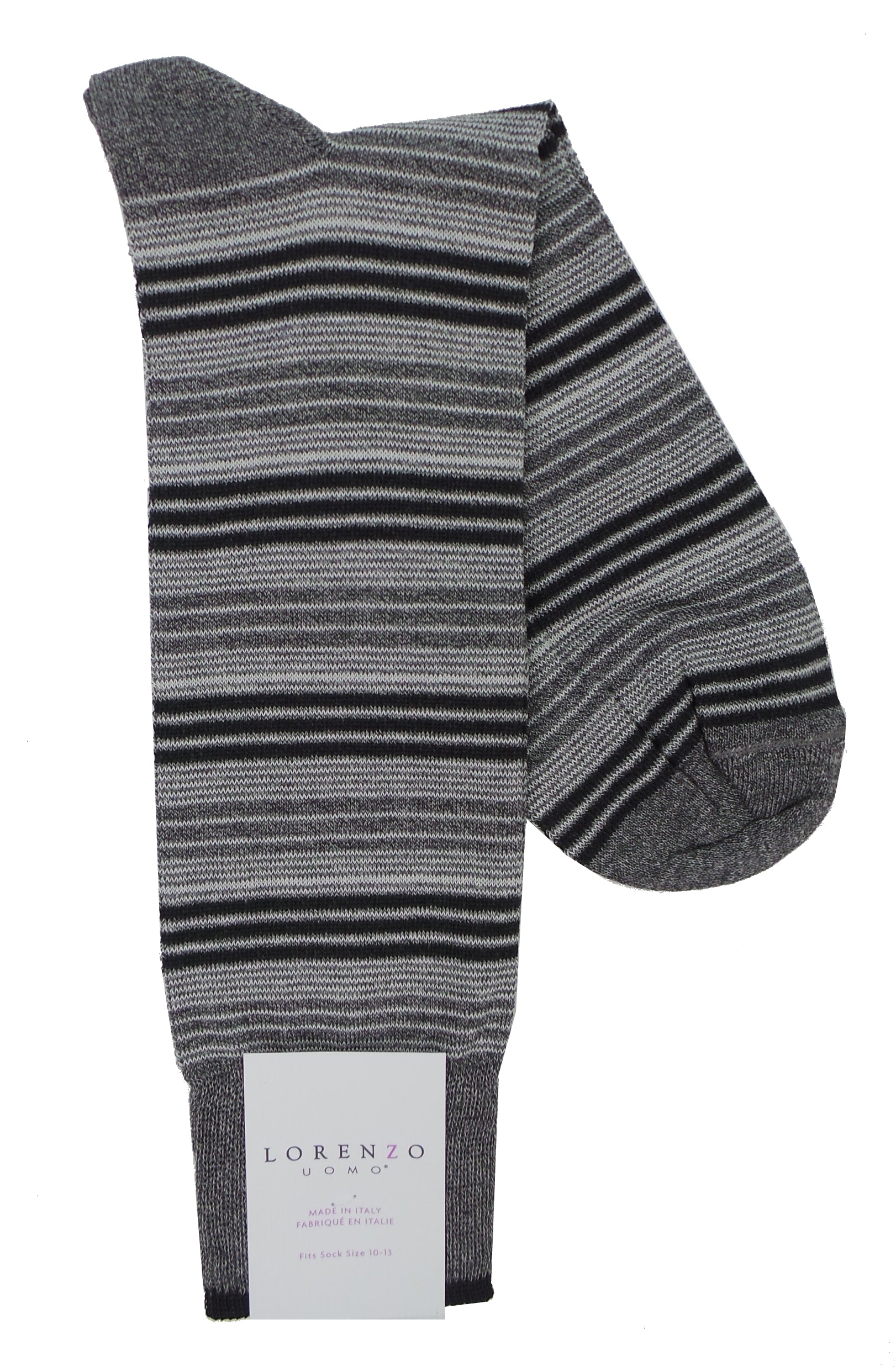 Lorenzo Uomo Wide Mille Righe Stripe Cotton Blend Socks