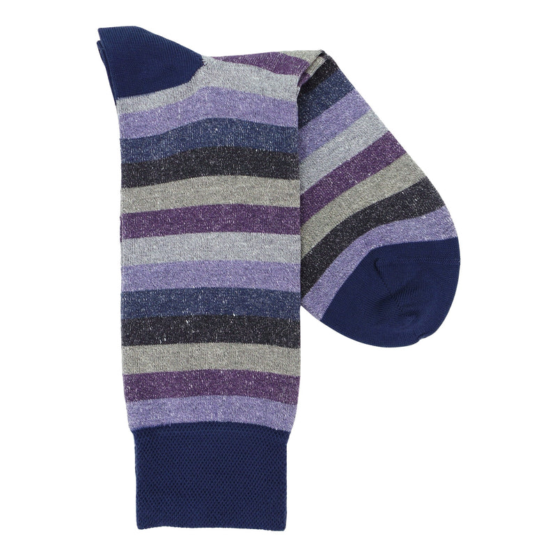Marcoliani 4123 Tonal Stripe Linen Cotton Blend Socks