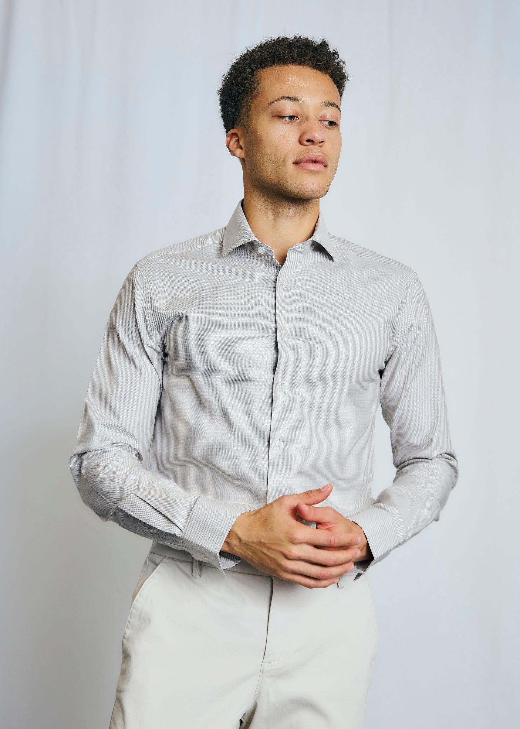 Bruun & Stengade Korda Slim Fit Texture Woven Dress Shirt