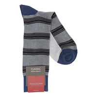 Marcoliani 4719 Pique Stripe Cotton Blend Socks