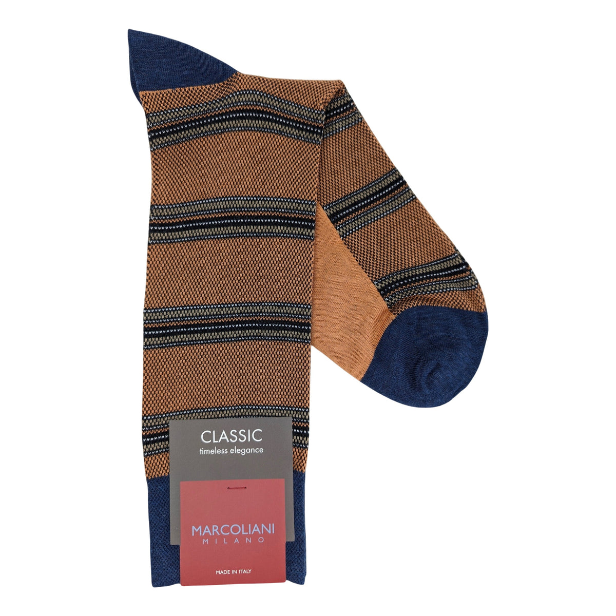 Marcoliani 4719 Pique Stripe Cotton Blend Socks