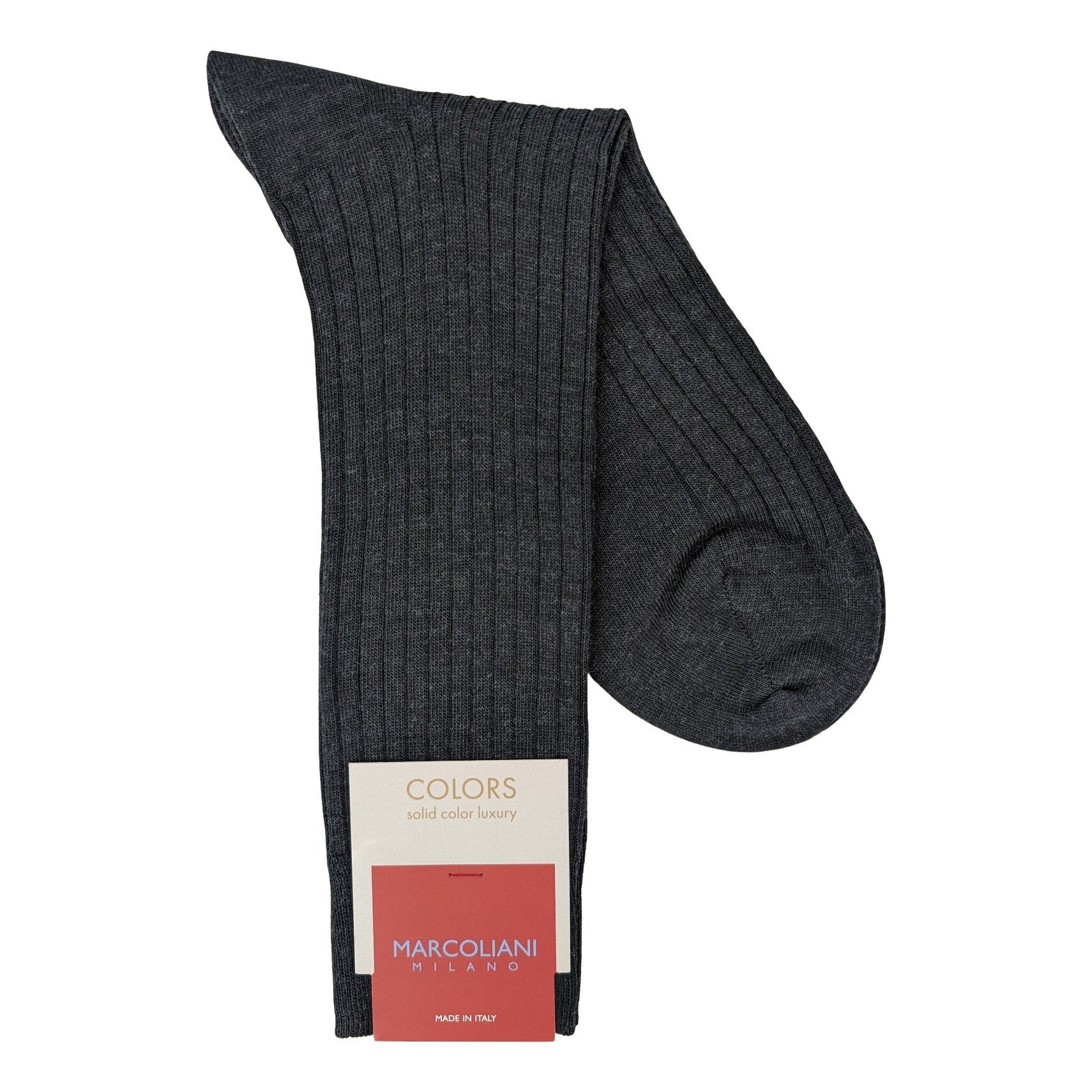 Marcoliani Wool Dress Socks, Charcoal, Men's