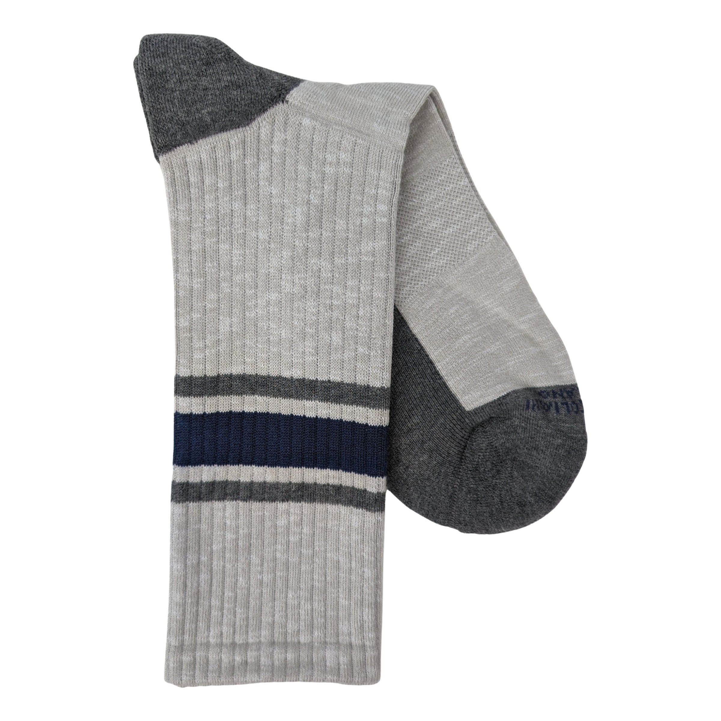 Marcoliani 4673 Soft Pima Cotton College Stripe Sneaker Socks
