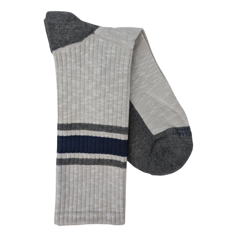 Marcoliani 4673 Soft Pima Cotton College Stripe Sneaker Socks
