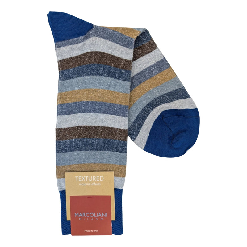 Marcoliani 4123 Tonal Stripe Linen Cotton Blend Socks