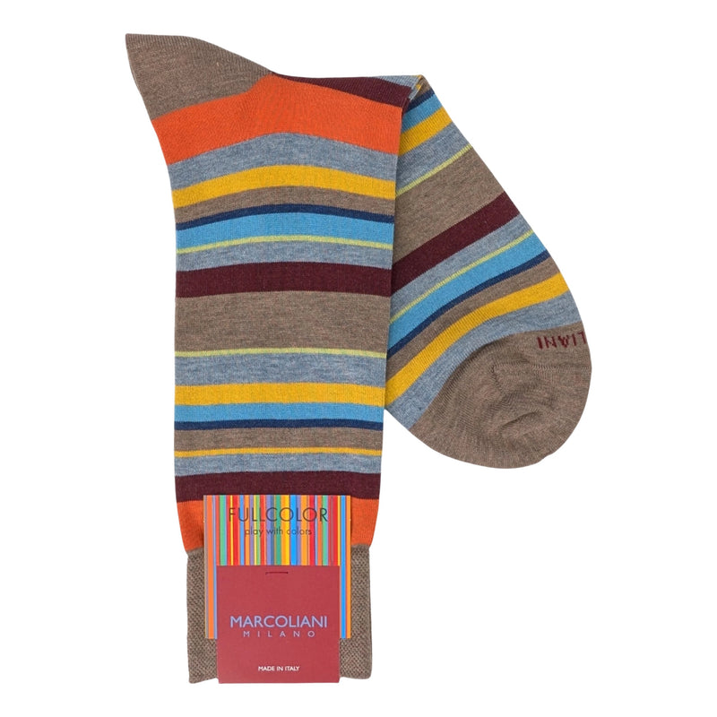 Marcoliani 4633 Pima Cotton Lisle Multi Stripe Socks
