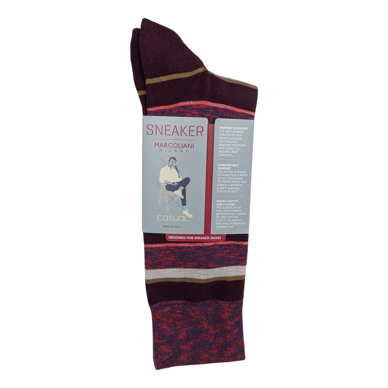 Marcoliani 4793 Soft Pima Cotton Como Stripe Sneaker Socks