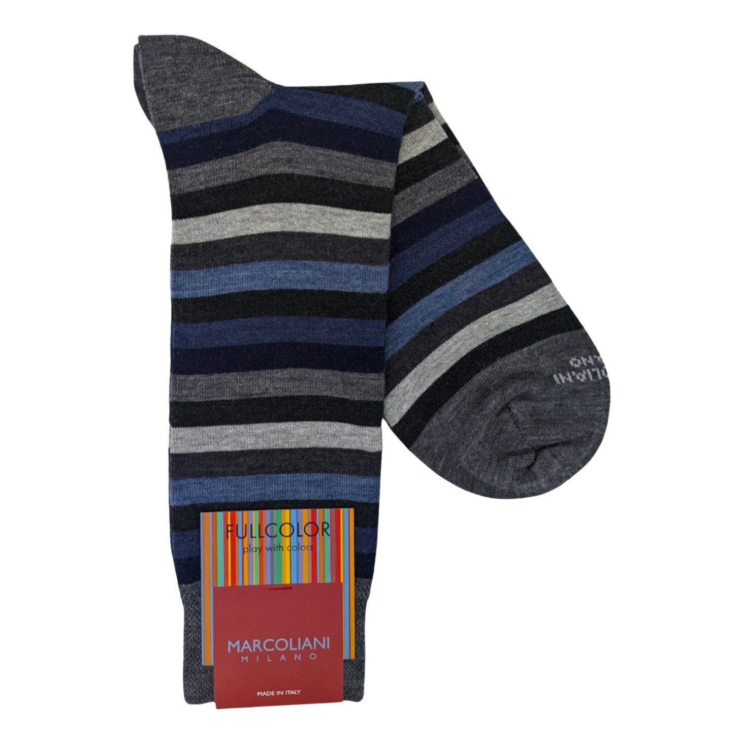 Marcoliani 4802 Extrafine Merino Rainbow Stripe Dress Socks
