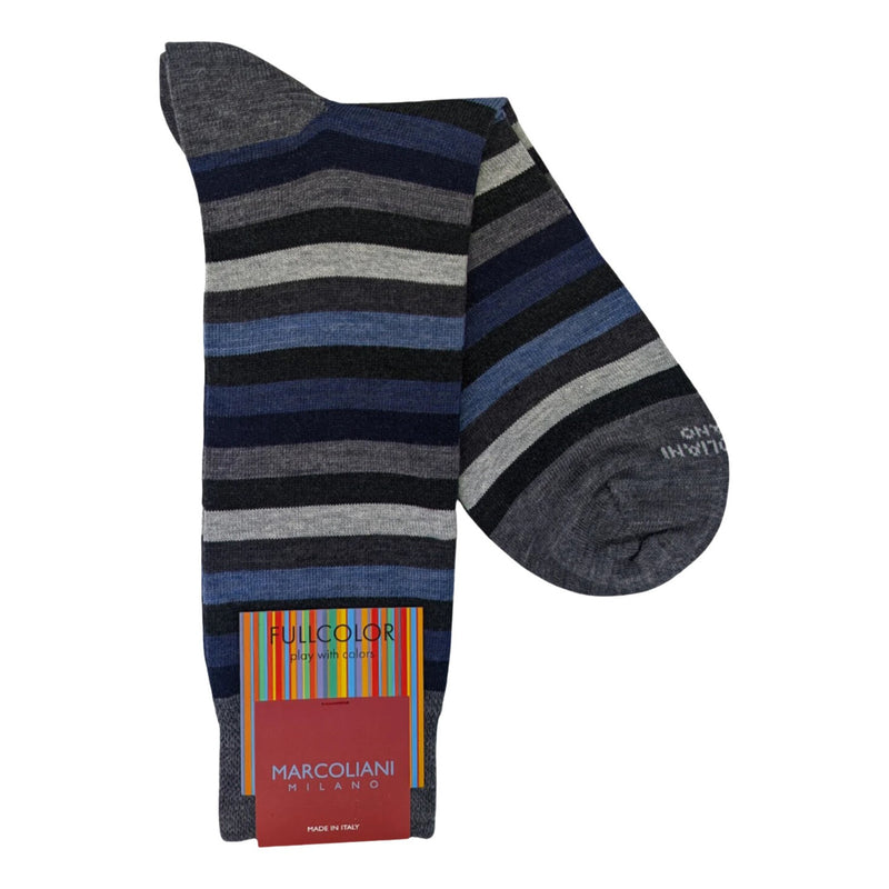 Marcoliani 4802 Extrafine Merino Rainbow Stripe Dress Socks