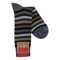 Marcoliani 4802 Extrafine Merino Rainbow Stripe Dress Socks