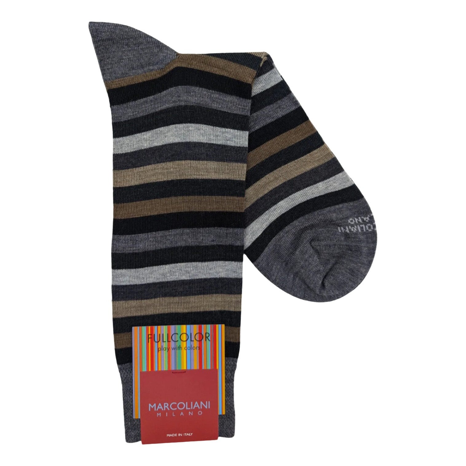 Marcoliani 4802 Extrafine Merino Rainbow Stripe Dress Socks