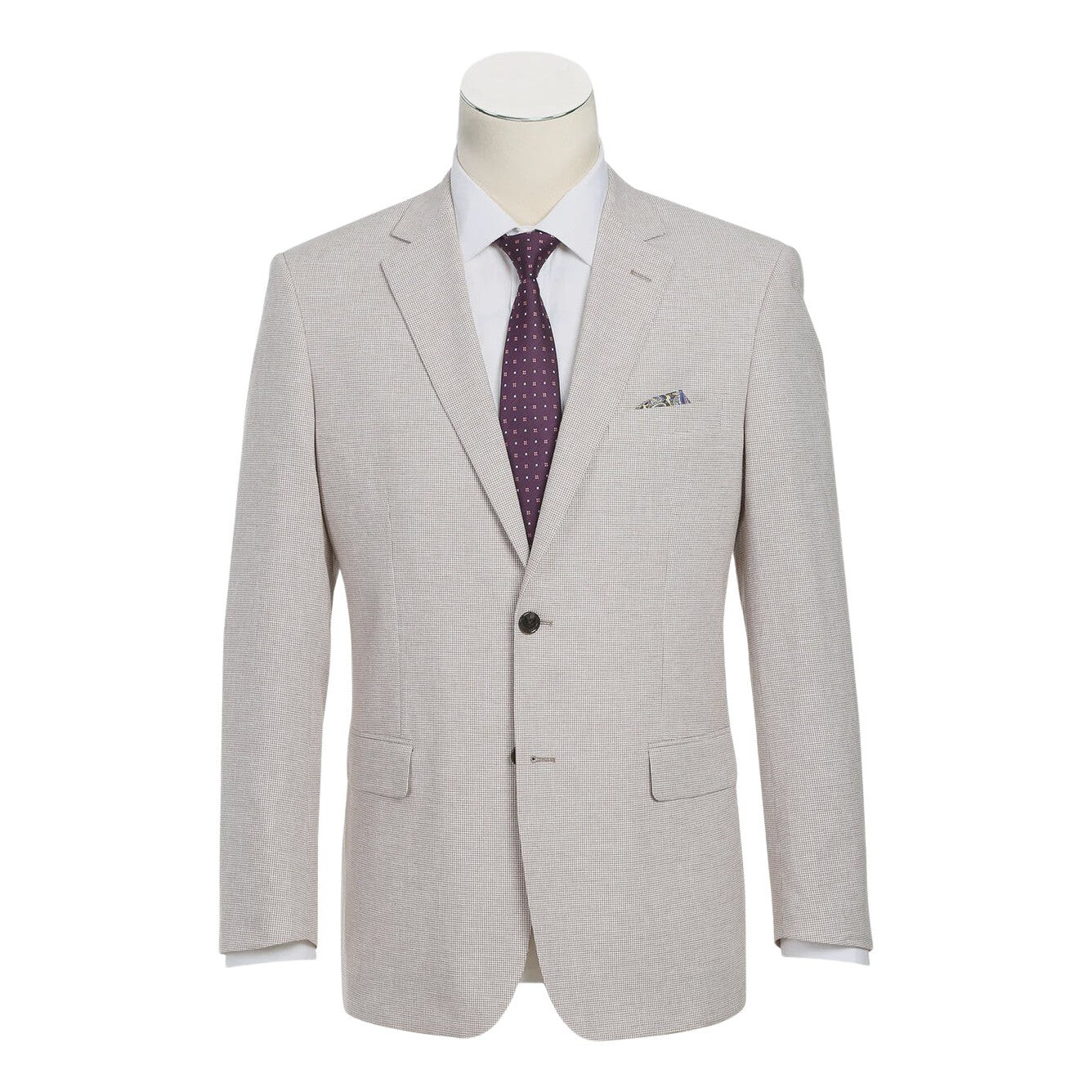 Renoir Classic Fit Houndstooth Cotton Linen Sport Coat