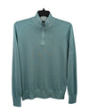 Raffi Raffi Cotton Silk Linen Quarter Zip Mock Lightweight Sweater