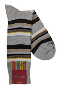 Marcoliani 4522 Eclectic Stripe Cotton Blend Socks