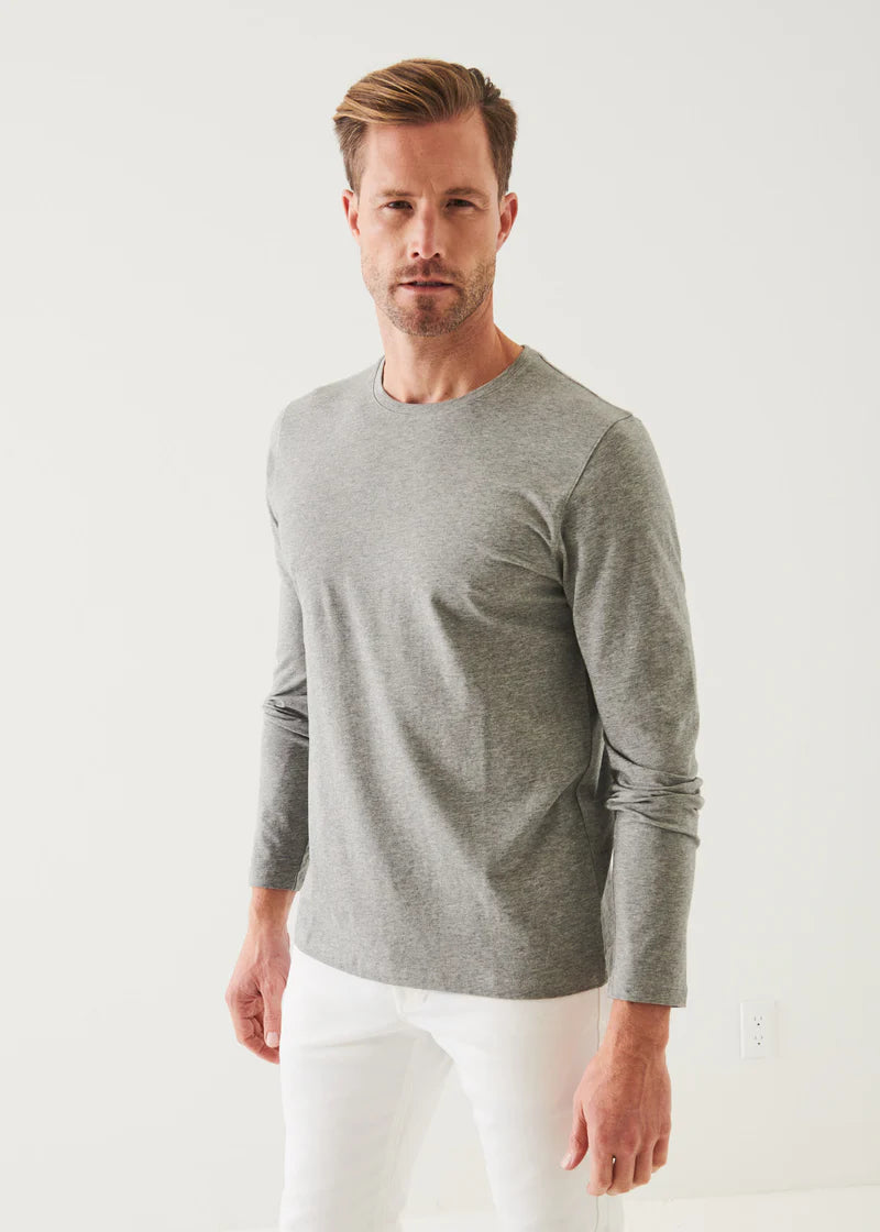 Patrick Assaraf Peruvian Pima Cotton LS Crew Neck T-Shirt