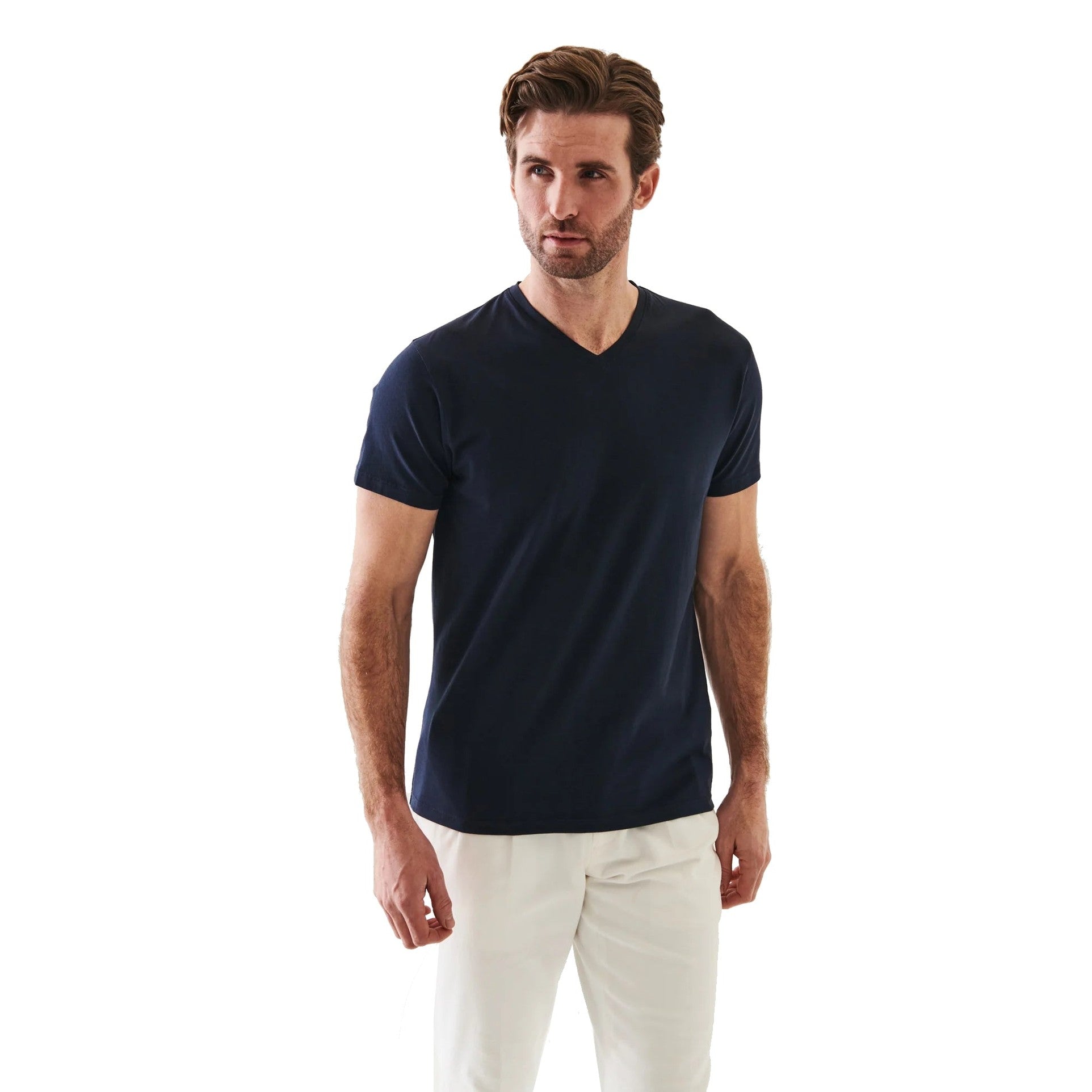 Patrick Assaraf Peruvian Pima Cotton SS V-Neck T-Shirt – Seattle