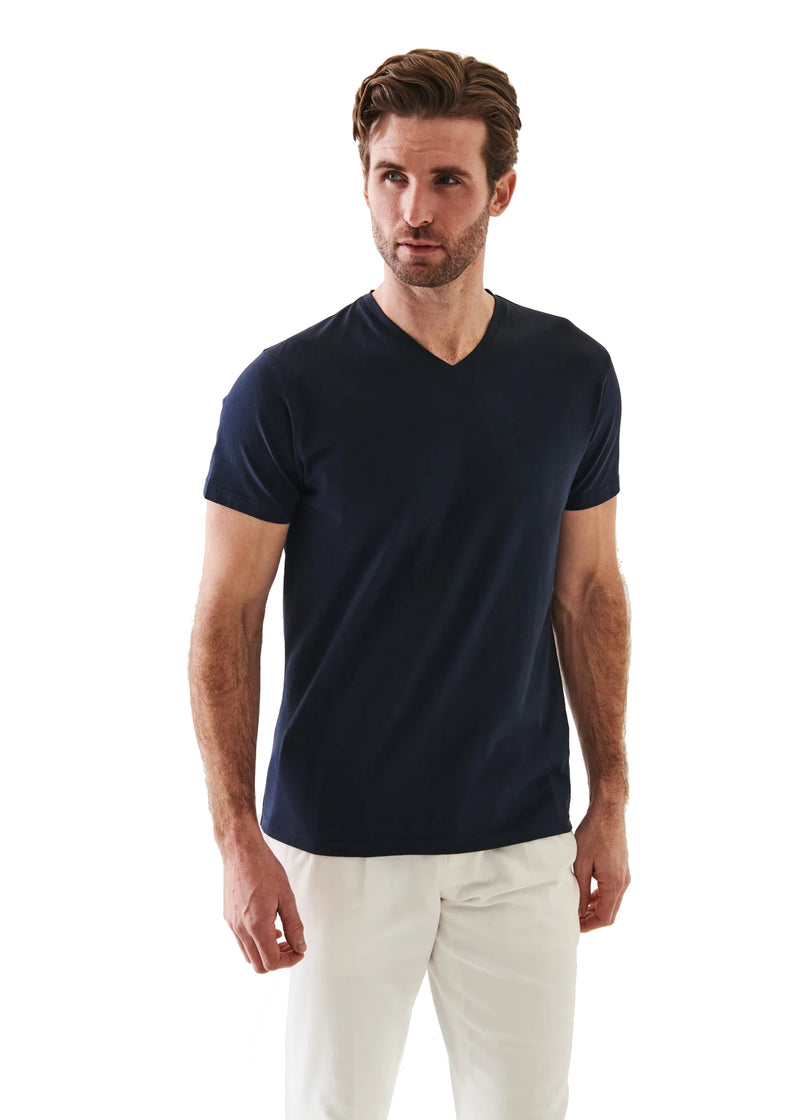 Patrick Assaraf Peruvian Pima Cotton Short Sleeve V-Neck T-Shirt ...